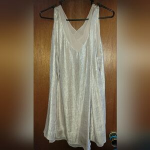 Coldwater Creek Shiny Gold V-Neck Blouse